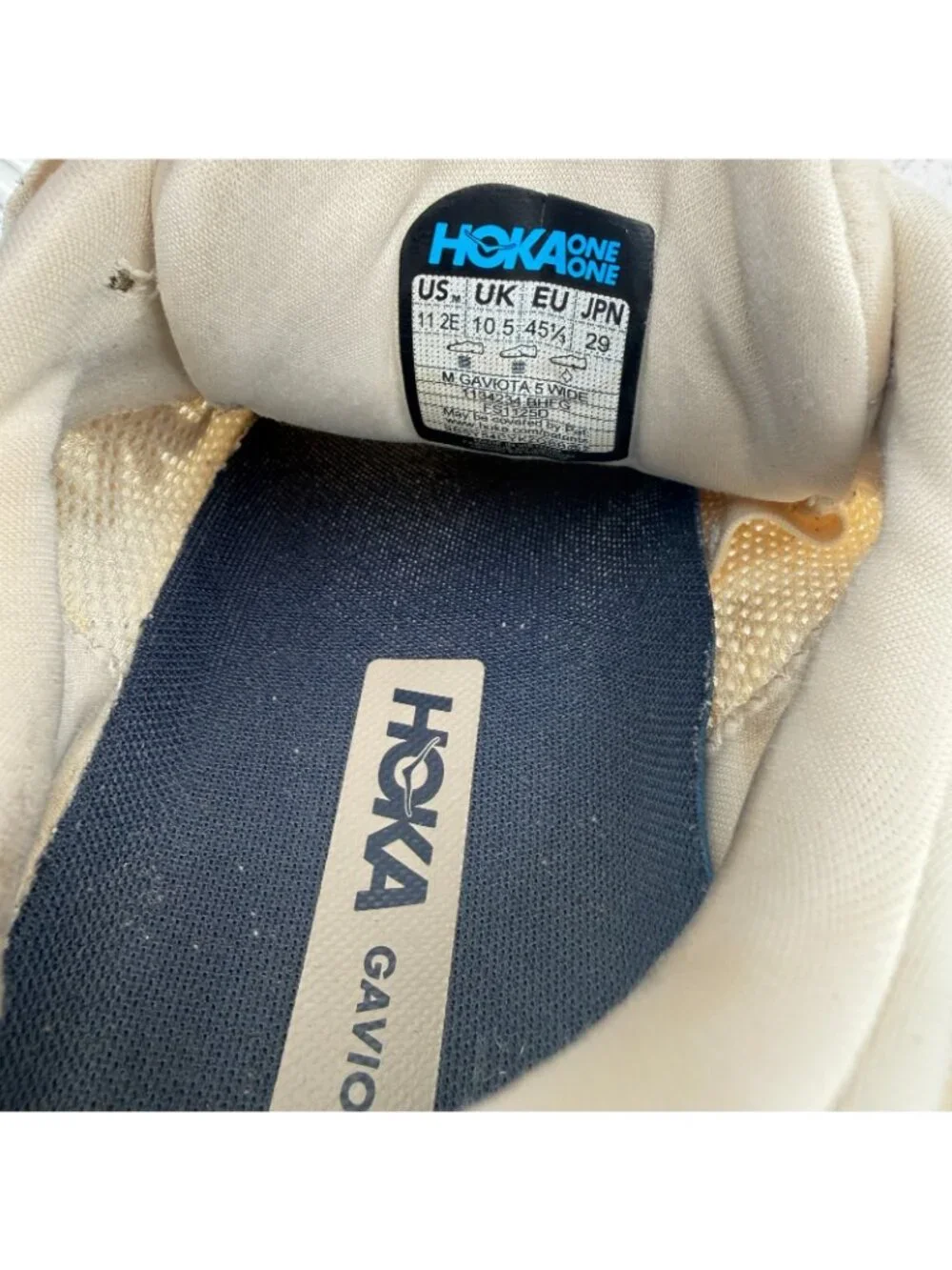 Hoka One One Gaviota 5 Men Size 11 2E 1127929 BHFG Birch Foggy Night Shoes